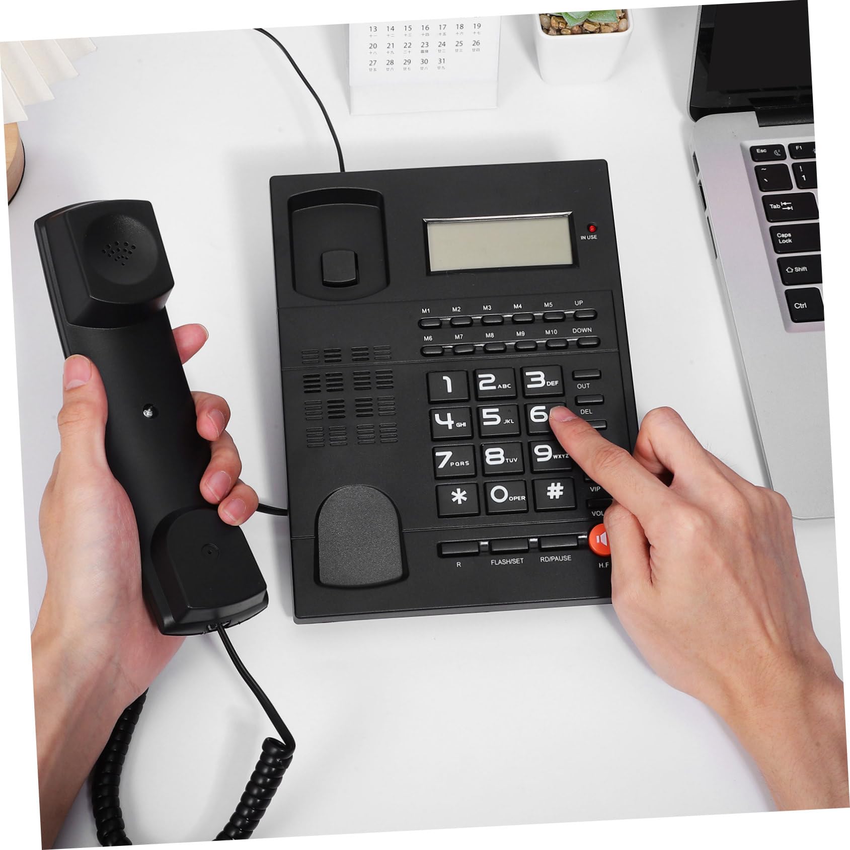 Telefono con per Anziani e Ufficio Display Chiaro Grandi Ergonomici Multiple e Controllo Volume Regolabile per Casa e Hotel