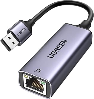 UGREEN USB 3.0 Ethernet Adapter Aluminum USB 3.0 to Network 1000Mbps Gigabit RJ45 LAN Internet Adapter Converter Compatible with MacBook iMac PC Switch Surface Pro Windows Mac OS/IOS Linux, and more