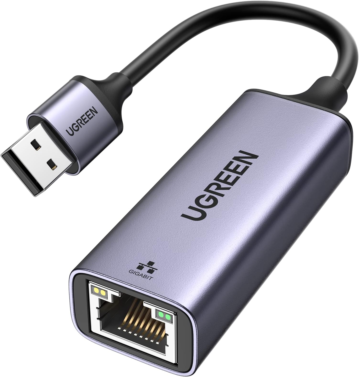 UGREEN USB 3.0 Ethernet Adapter Aluminum, 1000Mbps Gigabit RJ45 LAN Internet Adapter, for Office/Home/Gaming, Compatible with MacBook, iMac, PC, Switch, Surface Pro, Windows, Mac OS/IOS, Linux, Grey