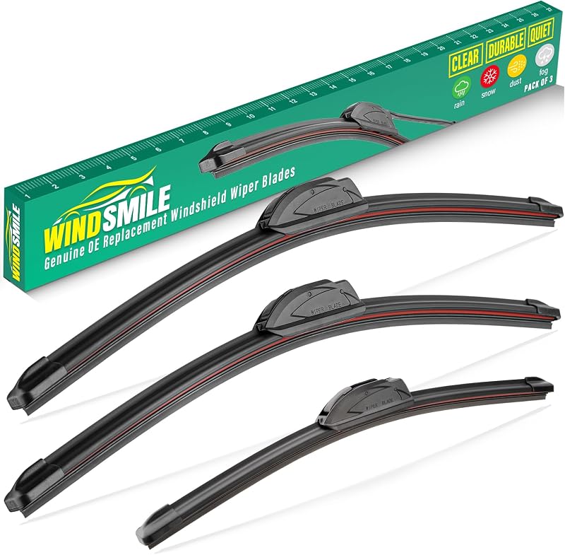 Palhetas do limpador de para-brisa WINDSMILE para Honda Civic Hatchback 2017–2021 – Kit com 3 peças