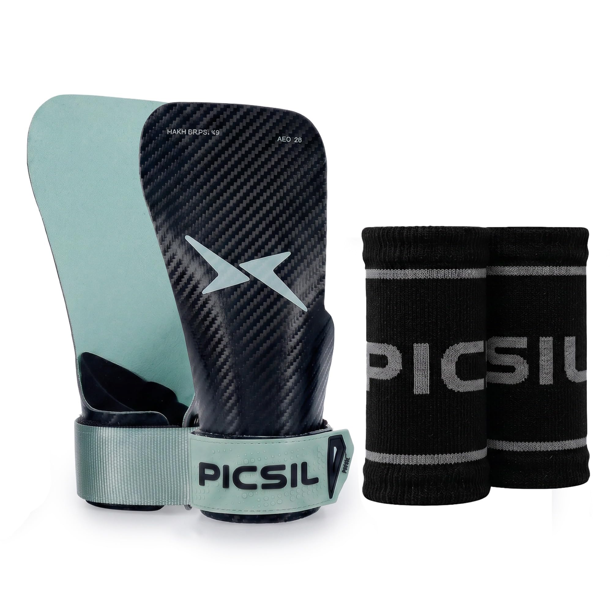 PICSIL Hawk Grips - Calleras Sin Magnesio, Agarre en Barras Limpias, Triple Capa, Incluye Muñequeras y Bolsa Transpirable