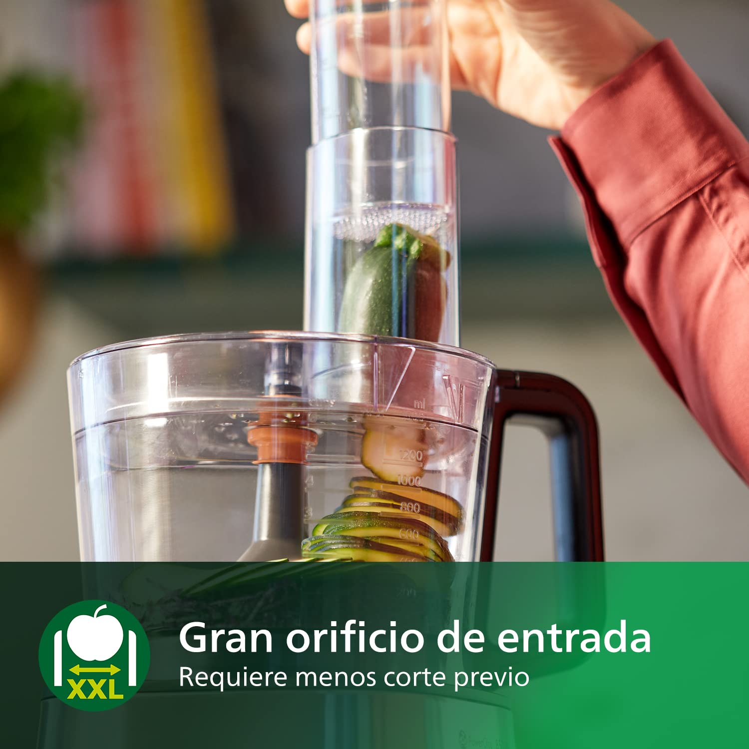 Philips Viva Collection Robot de cocina compacto - Compacto, motor de 800W, 29 funciones, PowerChop, disco 2 en 1, exprimidor de cítricos, montaje fácil, bol de 1.5L (HR7510/10)