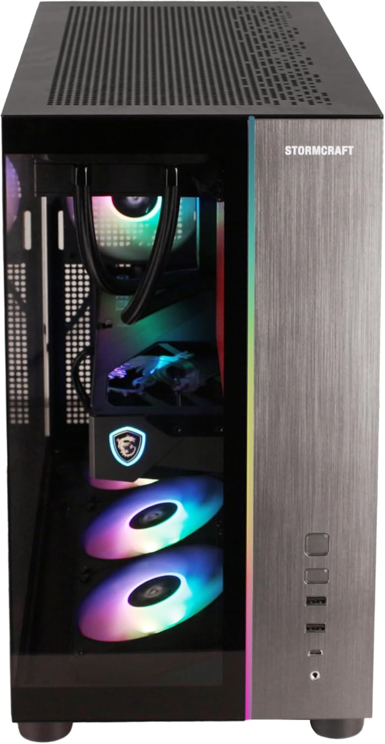 STORMCRAFT Phantom AI Gaming Computer Intel Core Ultra 9 285,NVIDIA GeForce RTX 5070 Ti (Up to 1406 Tops),32GB DDR5 RAM 6000MHz RGB,2TB NVMe 4 SSD,360mm AIO,850W Gold PSU, B860 MB,USB C for PC Gamer