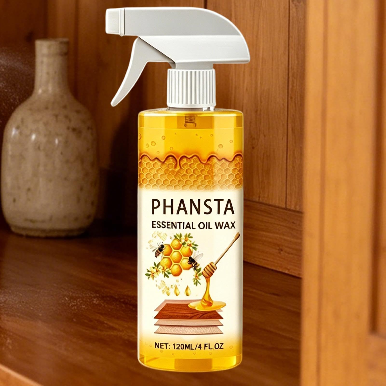 Polerowanie Drewna Woskiem Pszczelim,120ml Naturalna Wielofunkcyjna Przenośna Odżywka,Spray Do Drewna Z Gąbką - Do Wnętrz: Podłogi, Stoły, Krzesła, Salon, Sypialnia