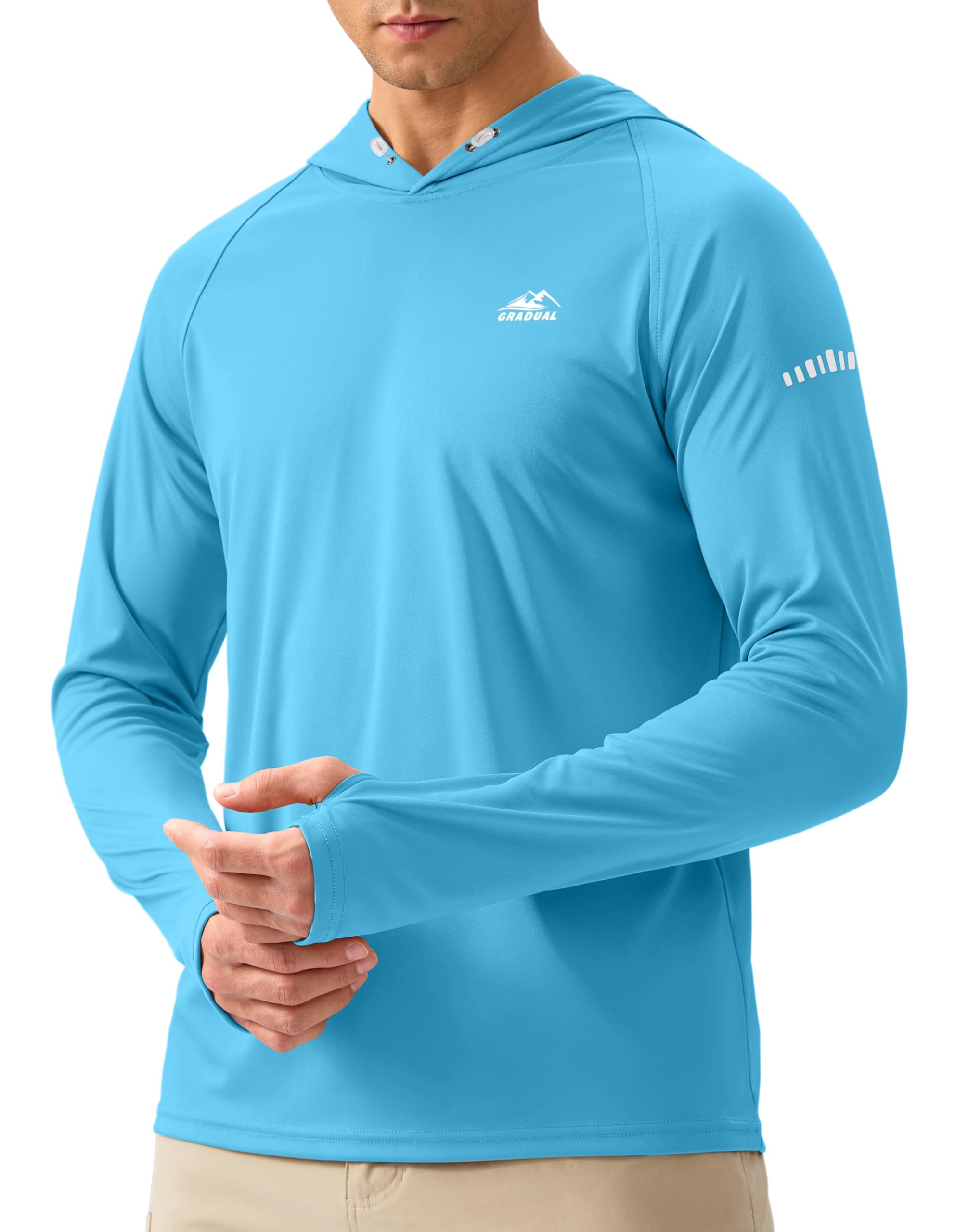 Men's Sun Protection Hoodie Shirt UPF 50+ Long Sleeve Fishing Rash Guard UV SPF Summer Lightweight Hiking Shirt for Men