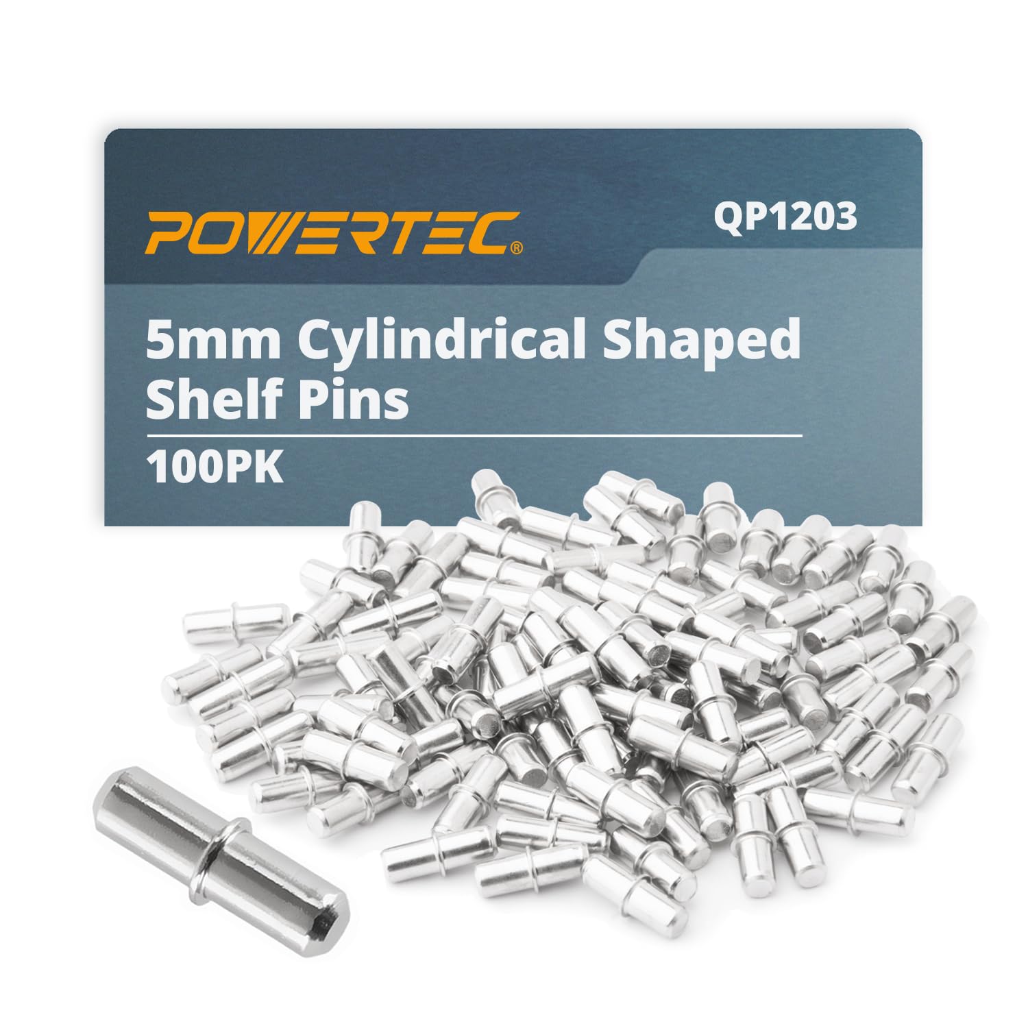 POWERTEC QP1502 5mm Clear Shelf Pegs 50 pcs, Shelf Pins Support Pegs for Shelves, Kitchen Cabinet Shelf, Bookshelf, Closet and Furniture, Nickel Plated Shelf Holders Metal Pin Pegs — Amazon image 13