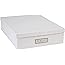 Bigso Oskar Fiberboard Label Frame Document Letter Box, 3.3 x 10.2 x 13.8 in, White