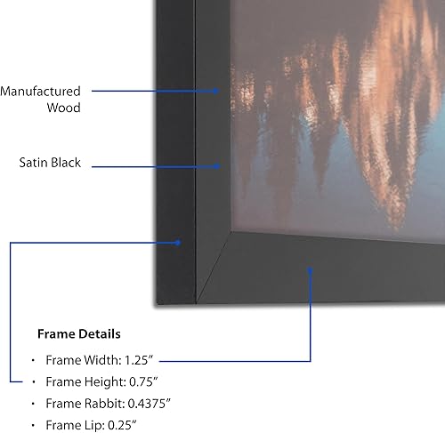 Miniatura 5 de ArtToFrames Marco de fotos negro de 28 x 28 pulgadas, este marco de póster de MDF personalizado de 1.25 pulgadas es negro, ideal para tu arte o