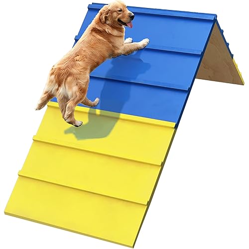 Dog Agility A Frame for Large Dogs, 84” x 24” Dog Agility Course Backyard Set, Dog Agility Equipment Outdoor for Jumping Climbing