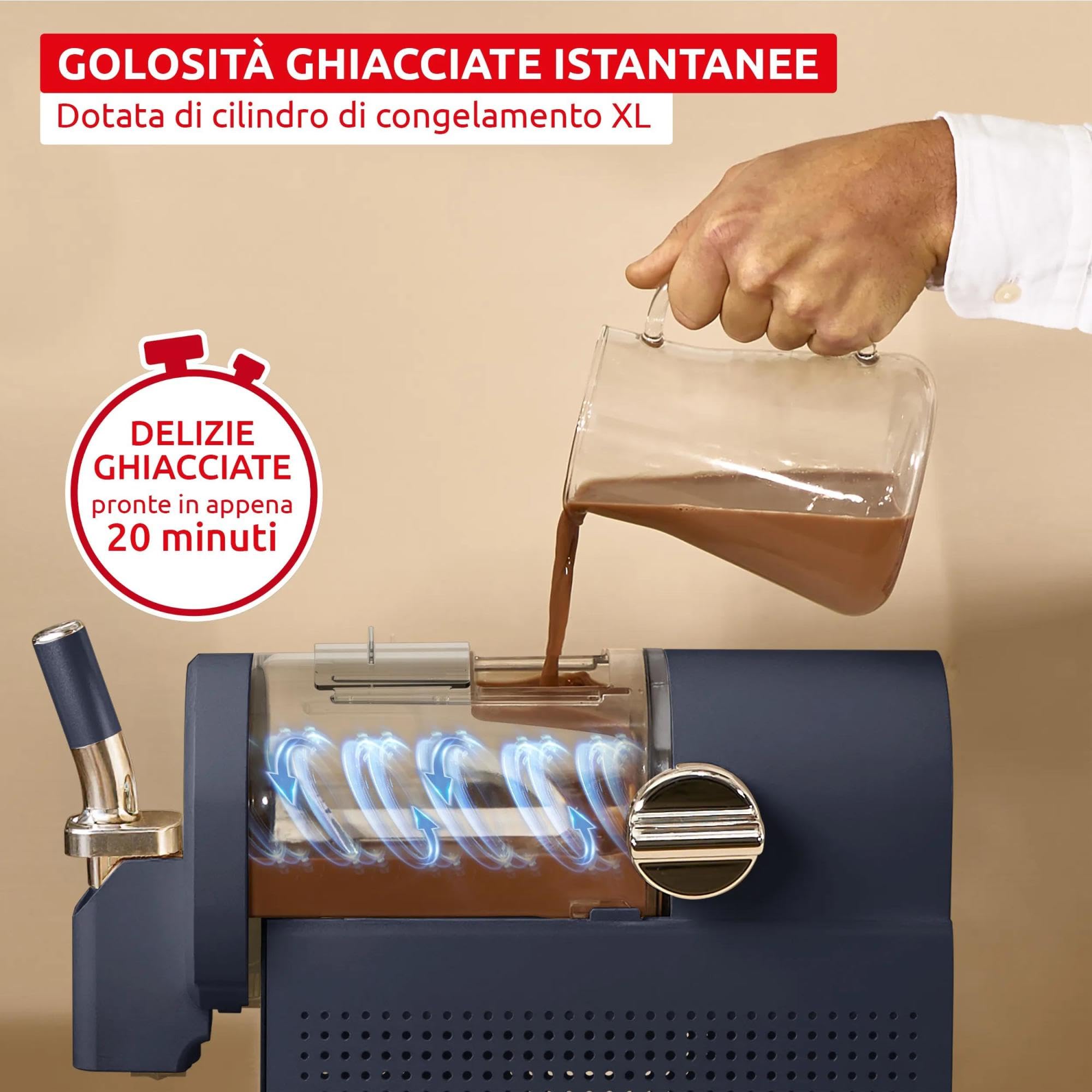 Moulinex Freezi, Gelatiera e Macchina per Bevande Ghiacciate 16-in-1, Golosità Gelate all'Istante, Facile da Usare, Capacità Ampia, MJ8024F0