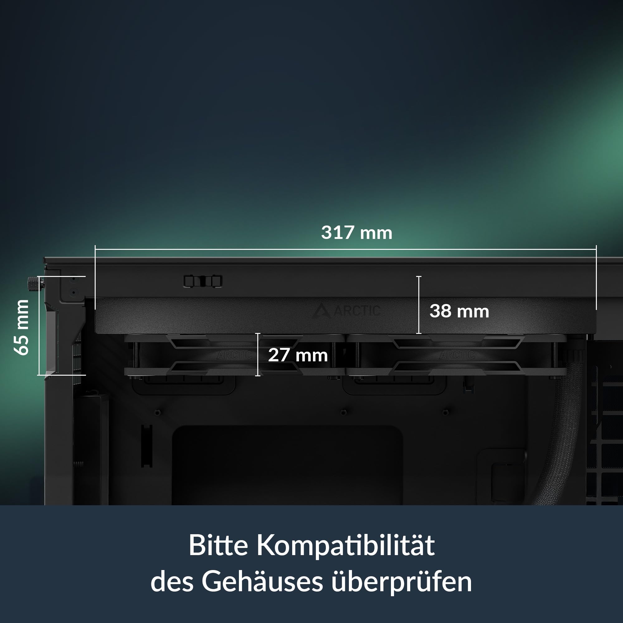 ARCTIC Liquid Freezer III Pro 280 - Wasserkühlung PC, AIO CPU Wasserkühler, 2x140 mm, 38 mm Radiator, PWM-Pumpe, VRM-Lüfter, AMD AM5/AM4, Intel LGA1851/1700 Contact Frame - Schwarz