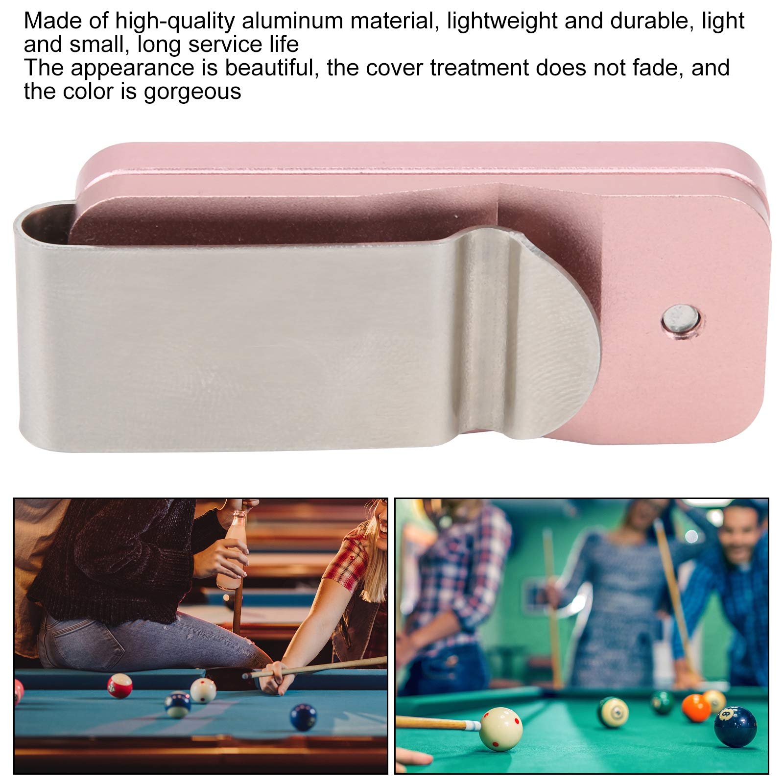Billiard Cue Chalk Container Holder,Magnetic Billiard Chalk Holder,Cue Tip Chalk Billiard Pool,Chalks Carrier Aluminum Iron Box Base,Pool Table Stick Tip Chalk Belt Clip for Snooker Pool, Cue Ch