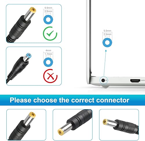 Miniatura 5 de PA3822U-1ACA PA5044U-1ACA PA5096U-1ACA PA5177U-1AC3 Cargador compatible con Toshiba Satellite C50 C55 C75 E45T L50 L55 L55D L75 S50 S55 S55 S70 S75