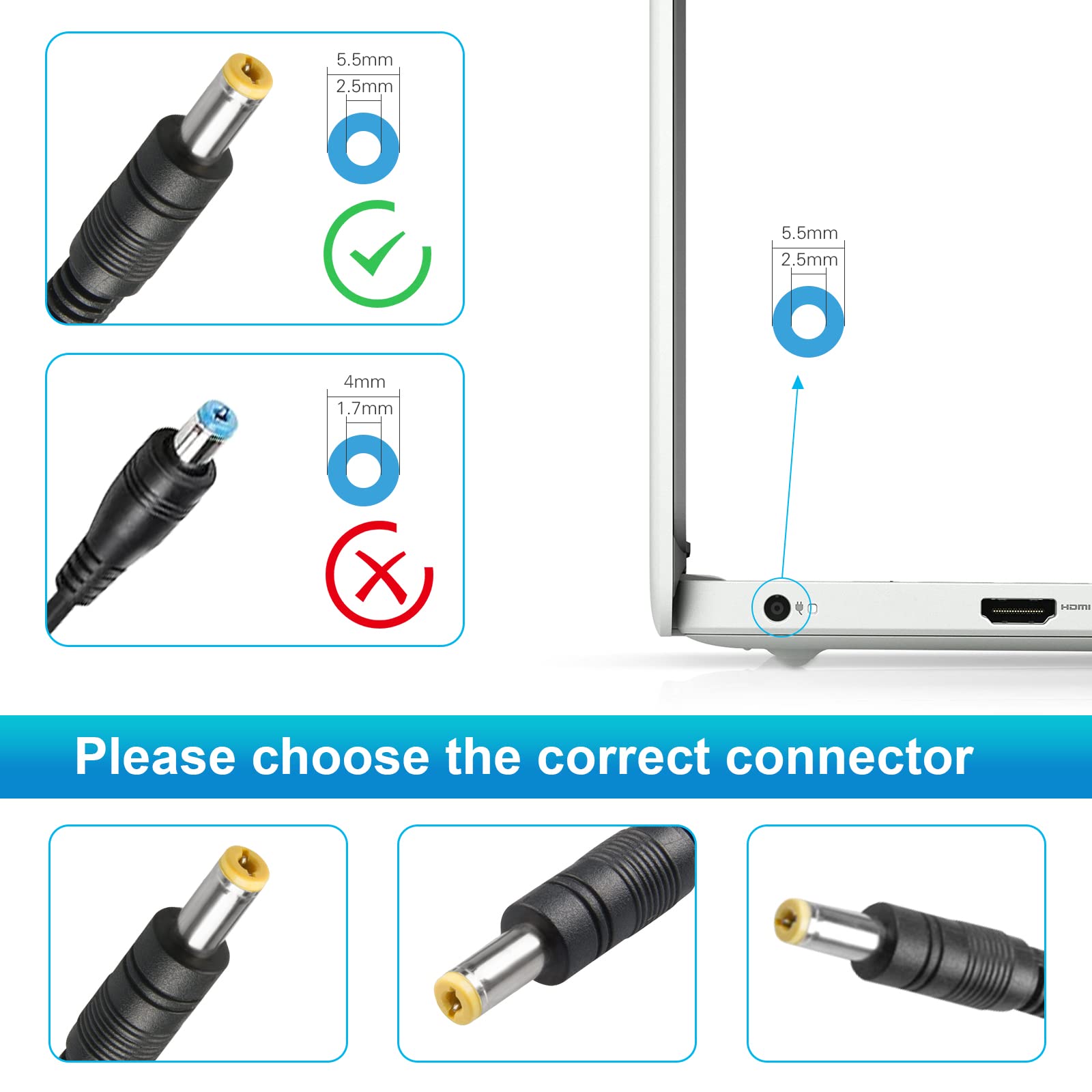 Alimentatore PC Portatile Per Toshiba Satellite PA3822E-1AC3 | 19V 2.37A | Caricabatterie Con Cavo Di Alimentazione