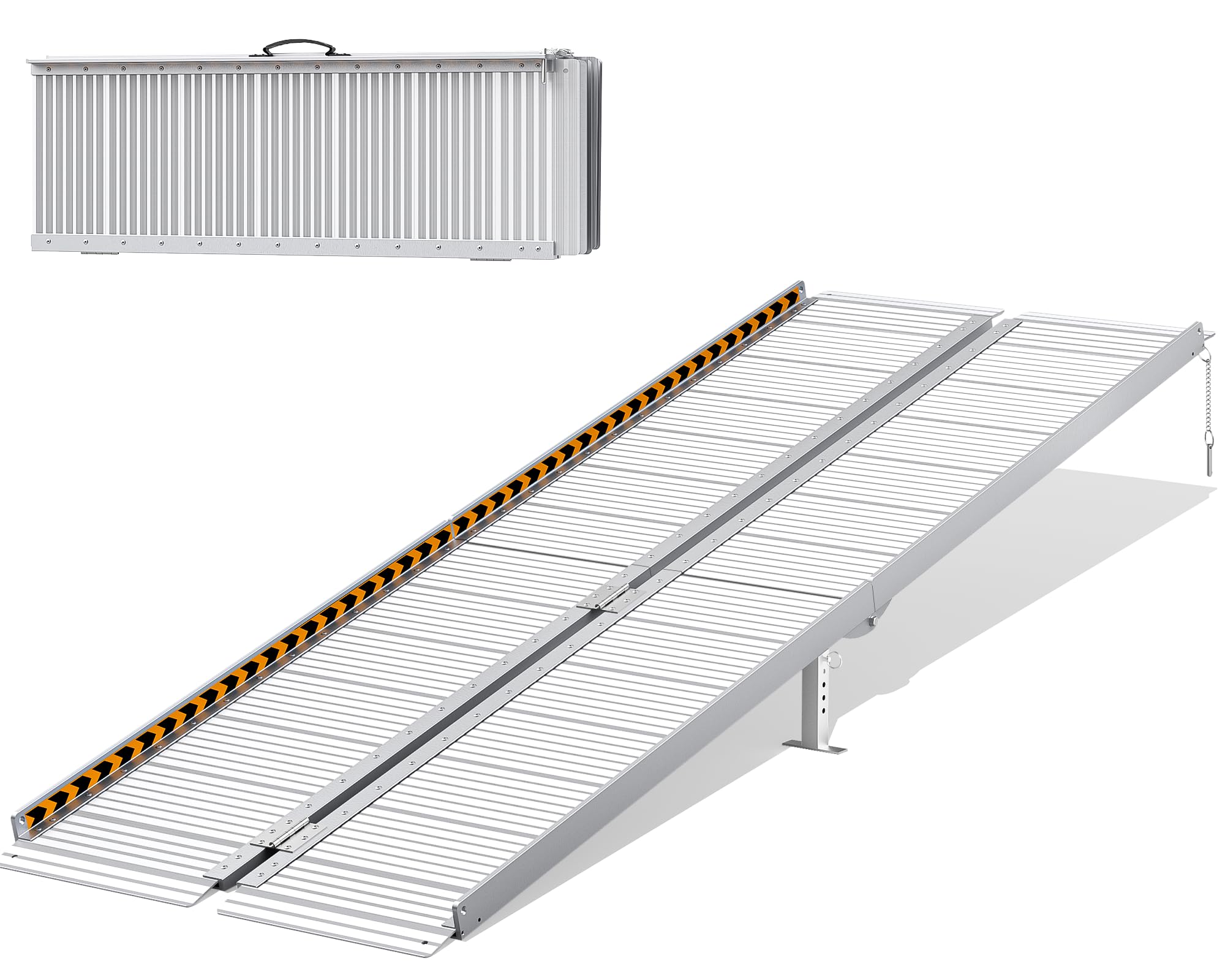 FACHNUO Rampa pieghevole per sedia a rotelle, 213,5 cm, portata 362 kg, larghezza extra 74 cm, rampa portatile in alluminio per scale, gradini, porte, ingressi