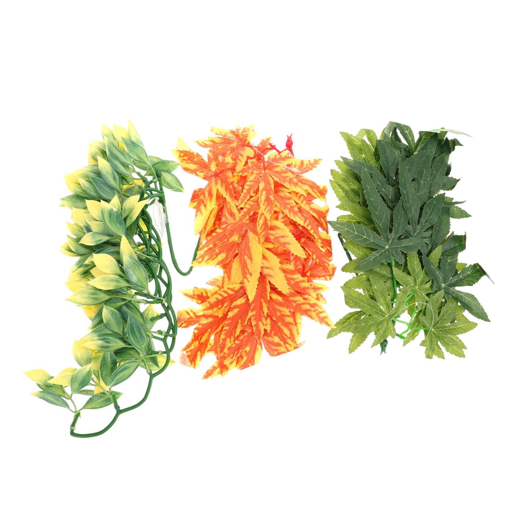 Hemoton Artificial Reptile Climbing Decor 3pcs Plastic Vines Home Decorative Aquarium Plant