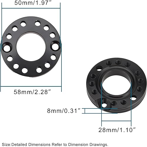 Miniatura 2 de GOOFIT Adaptador espaciador de carburador negro de 1.102 in para colector de admisión de repuesto para 50cc 70cc 90cc 125cc Sunl Taotao NST ATV Quad