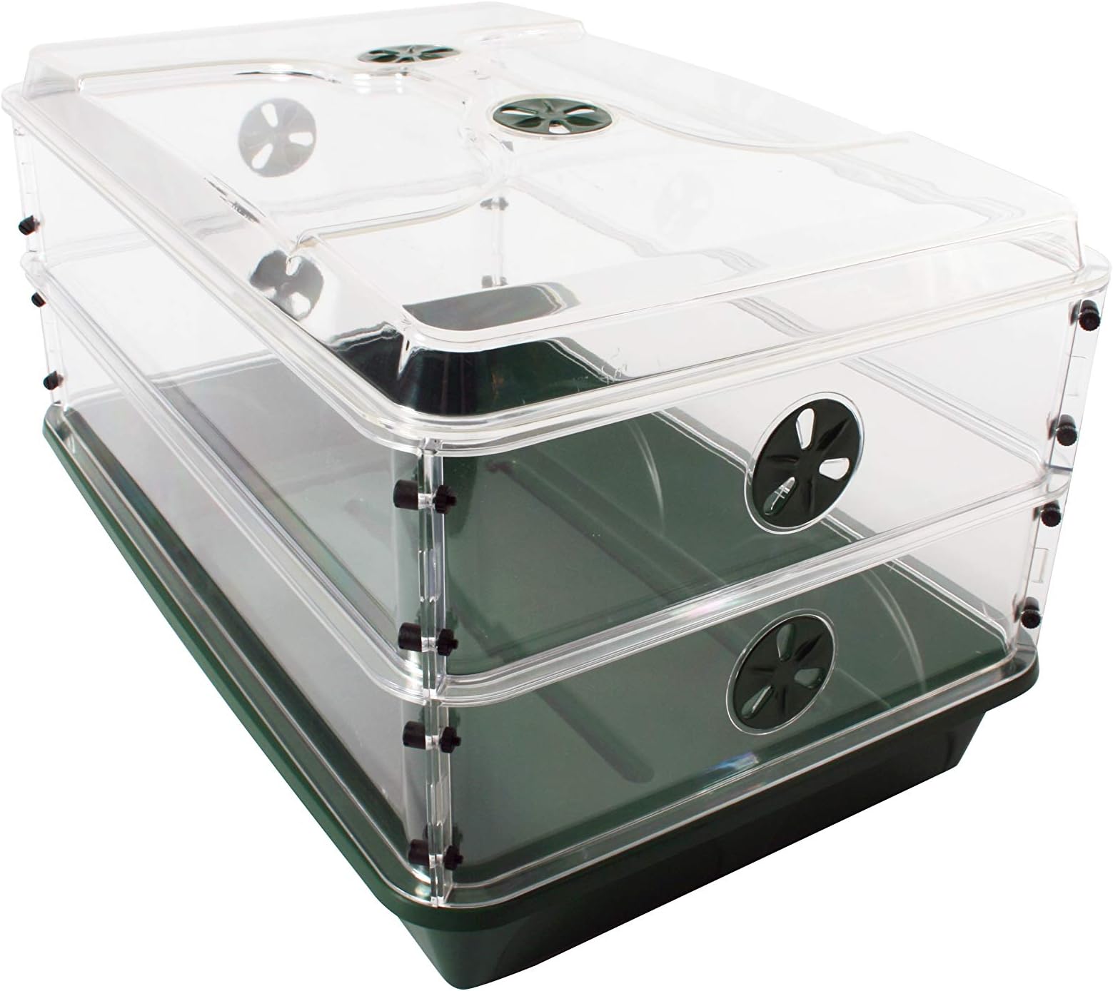 Earlygrow 93807 Domed Propagator, 2 Height Extenders, Green
