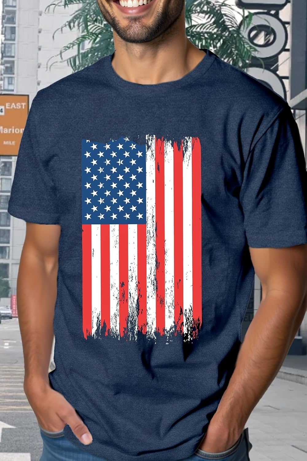 American Flag Shirts for Men USA 4th of July T-Shirt Memorial Day Patriotic Tee Tops - Image 2
