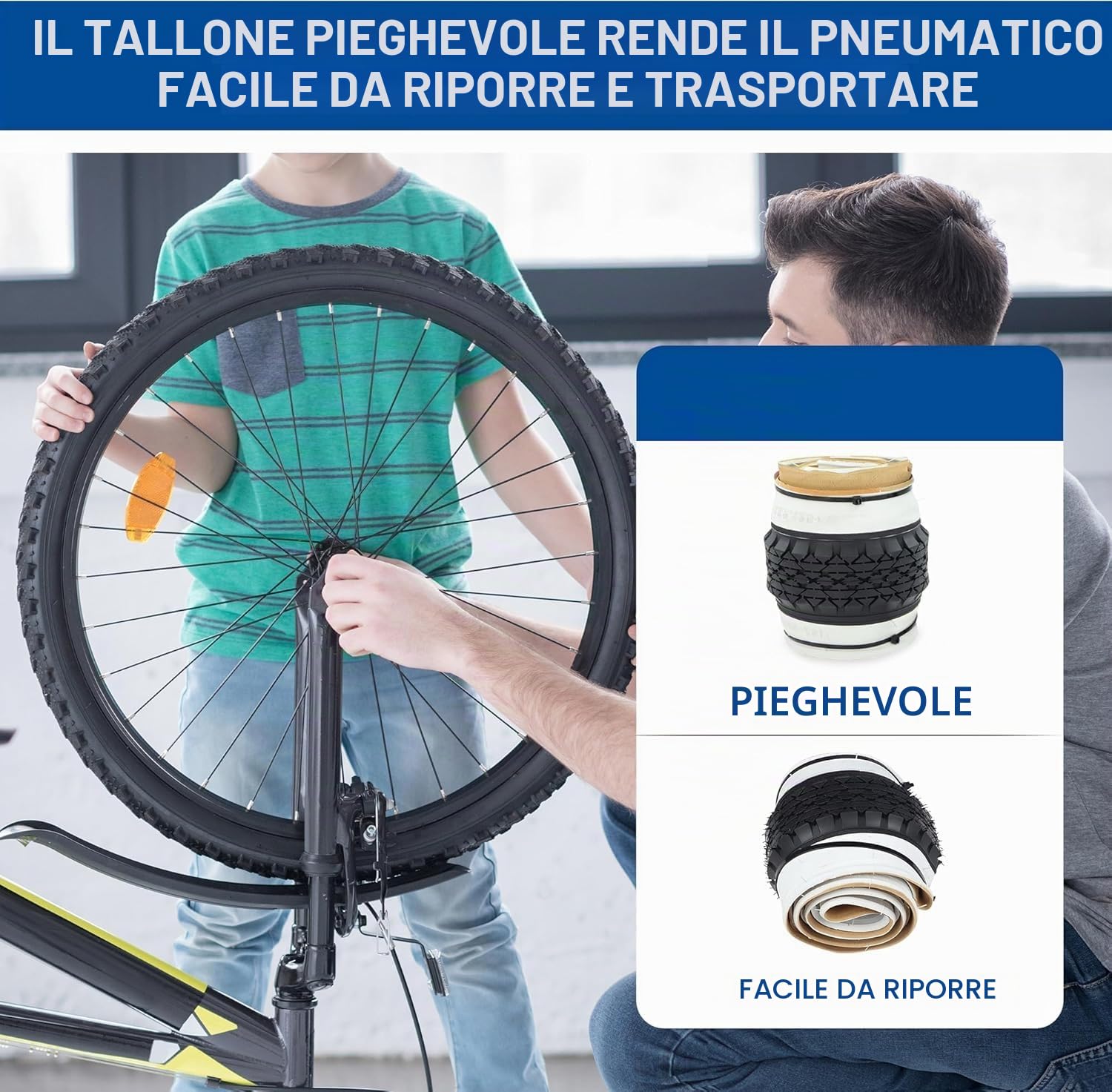 ZUKKA Confezione da 2 pneumatici per bicicletta da 24/26 x 2,125 pollici, pieghevole, colore bianco, da parete, per bici da spiaggia, cruiser