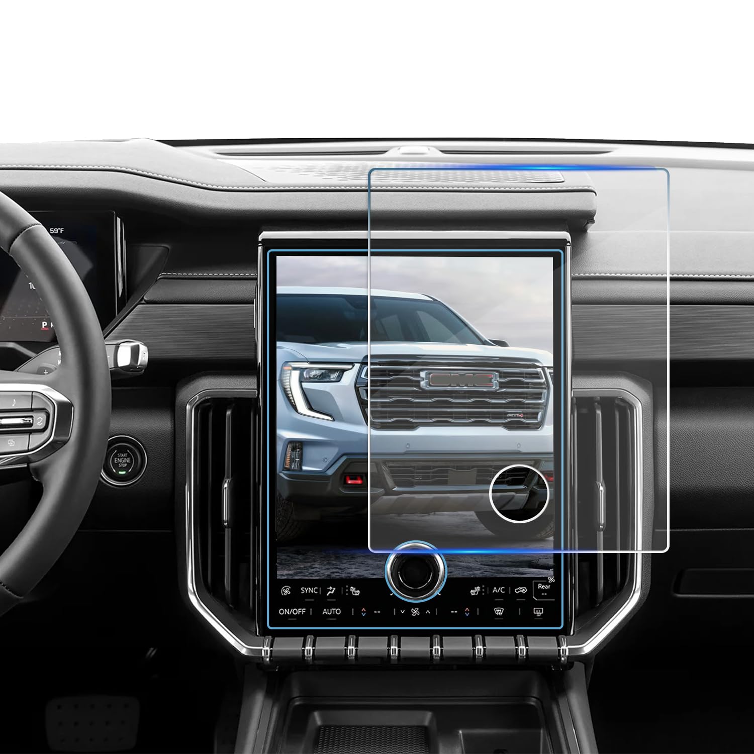 KOOGEN Tempered Glass Screen Protector for GMC Acadia 2024-2026,Infotainment Navigation Screen Film Compatible With Acadia 2026 2025 2024 Accessories