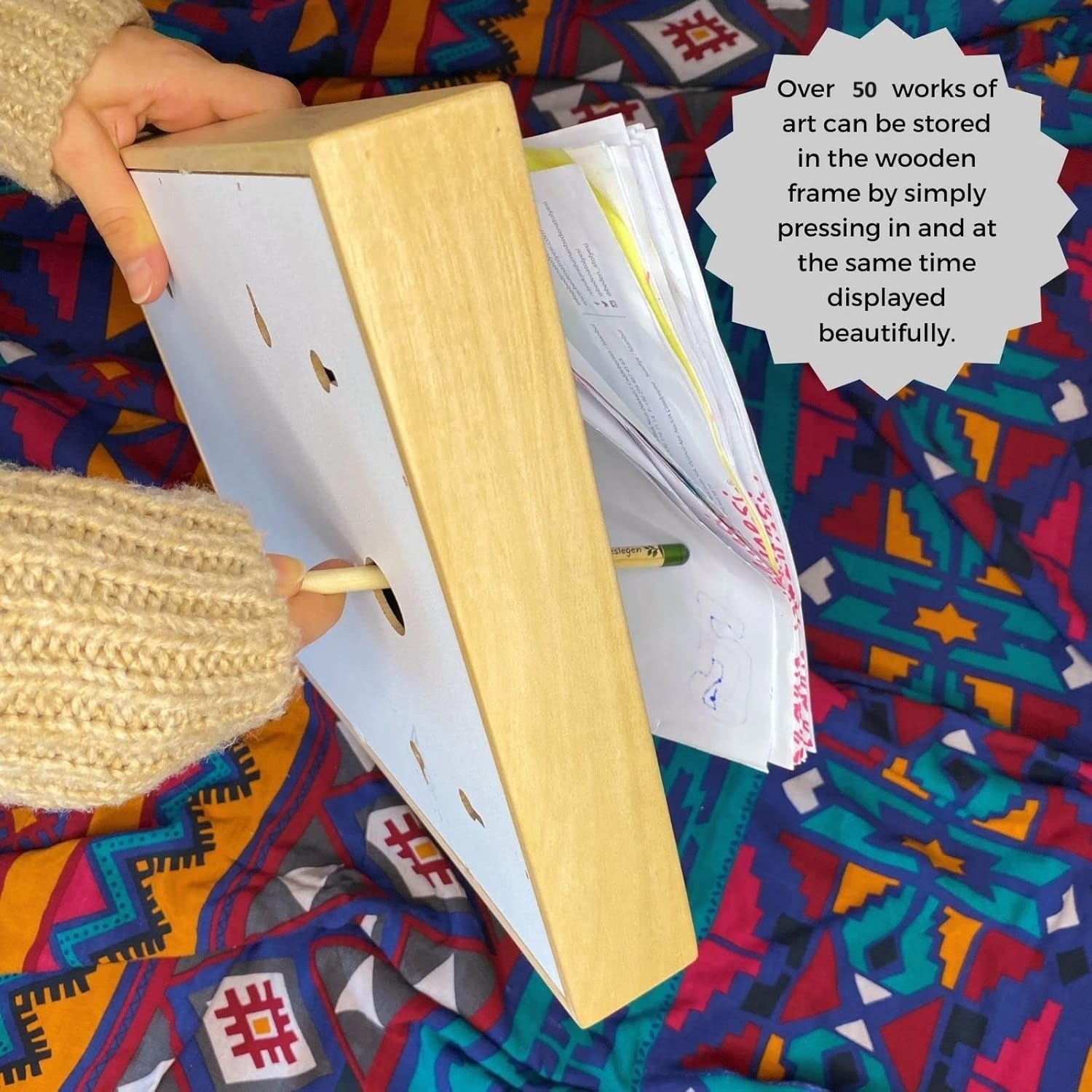 Cadres artistiques pour enfants interchangeables, cadre artistique pour enfants, cadre de projet artistique pour enfants, cadre de taille A4 - Cadre sans verre, sans danger pour vos enfants (Noir)