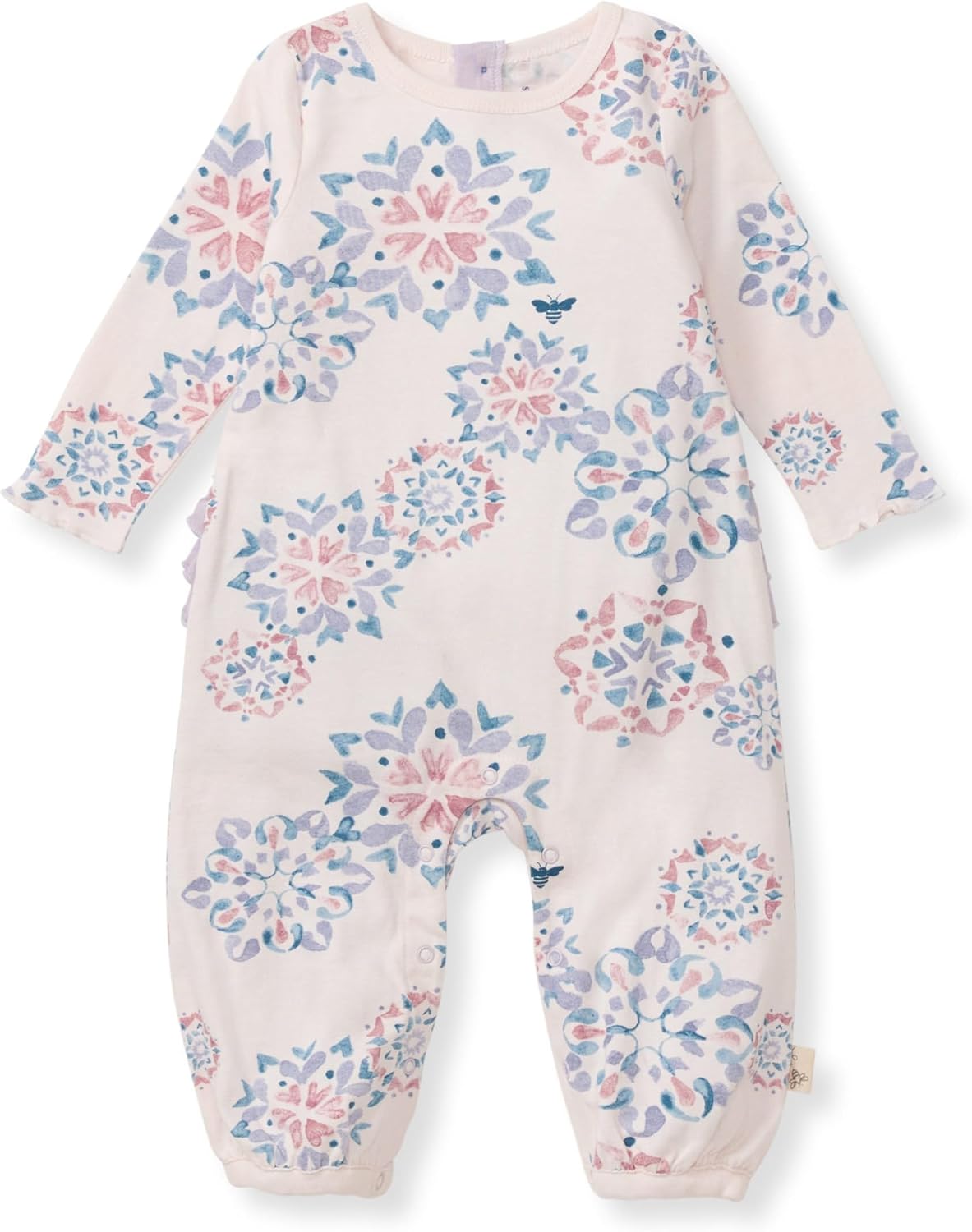 Burt’s Bees Baby baby-girls Jumpsuit, 100% Organic Cotton One-piece Long Sleeve Ruffle Outfit Coverall