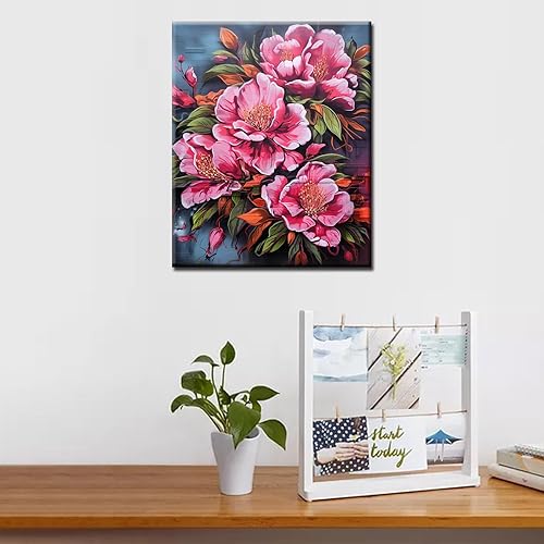 Miniatura 3 de Flores románticas de camelia, pintura por números para adultos, graffiti, arte callejero, pintura al óleo digital, minimalismo acrílico, kit de