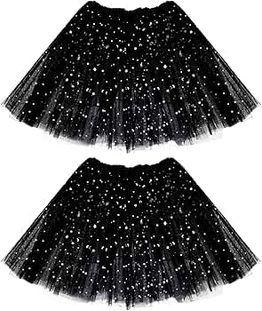Amazon.com: hoyuwak 2 Pack Black Tutu Tulle Skirt with Stars