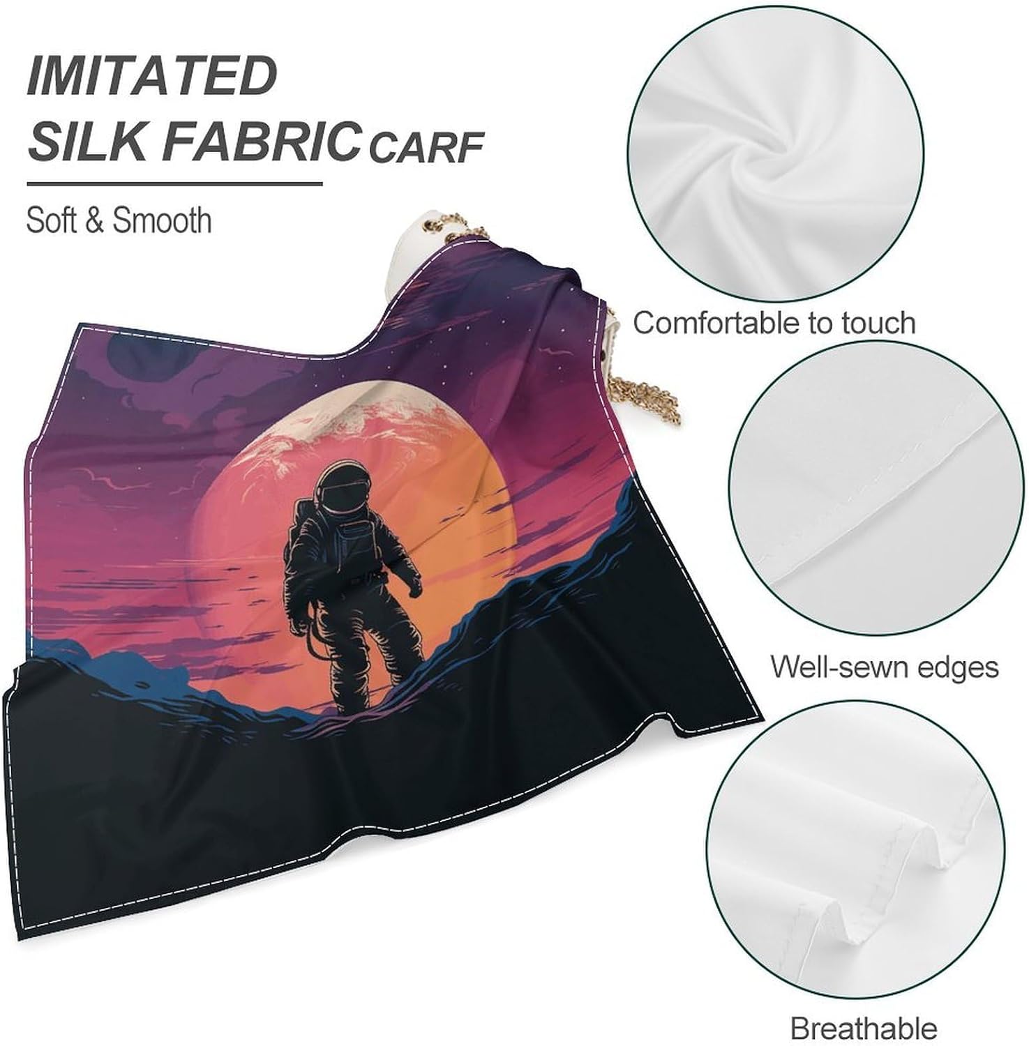 Square Silk Bandanas Extra Soft Neck Wraps Headscarf for Men Women image 4