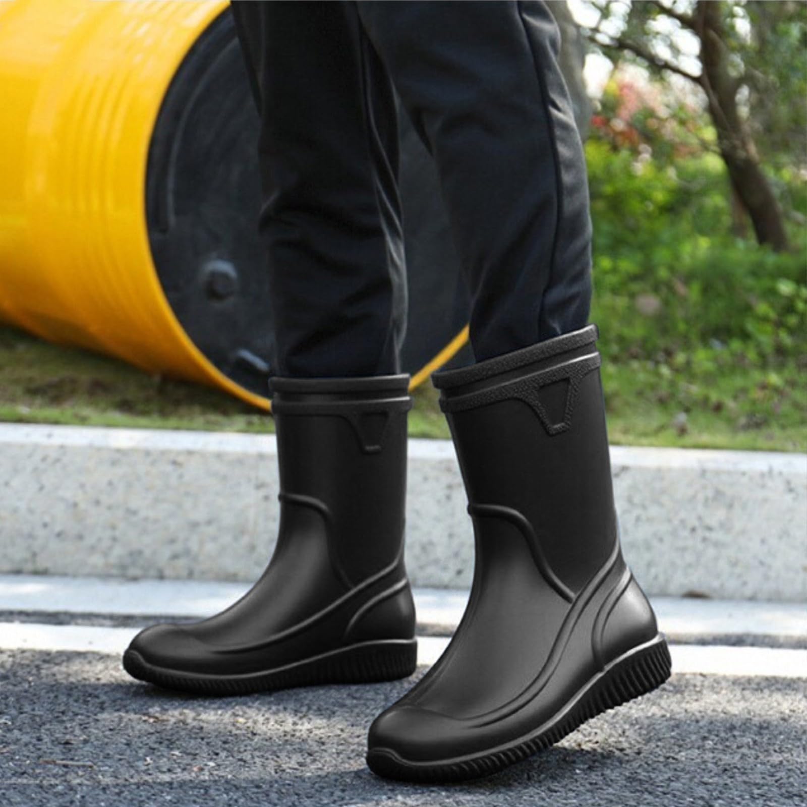 Botas de goma para hombre, impermeables, botas de lluvia, antideslizantes, botas de jardín, botas de goma cortas, botas de goma Wellington, botines de goma para exteriores, botines de goma