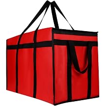 musbus 4 PACK 22x14x13 L Insulated Food Delivery Bag Cooler Bags Keep Food Warm Catering Therma for doordash Catering Cooler Bags Therma Catering Shopper hot Red 22w x 14 lx 13d