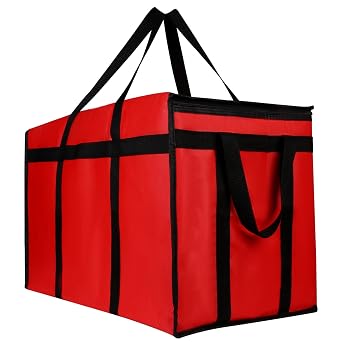 musbus 4 PACK 22x14x13 L Insulated Food Delivery Bag Cooler Bags Keep Food Warm Catering Therma for doordash Catering Cooler Bags Therma Catering Shopper hot Red 22w x 14 lx 13d