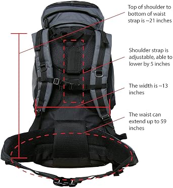 Discovery 80 Internal Frame Camping Hiking Backpack (Grey)