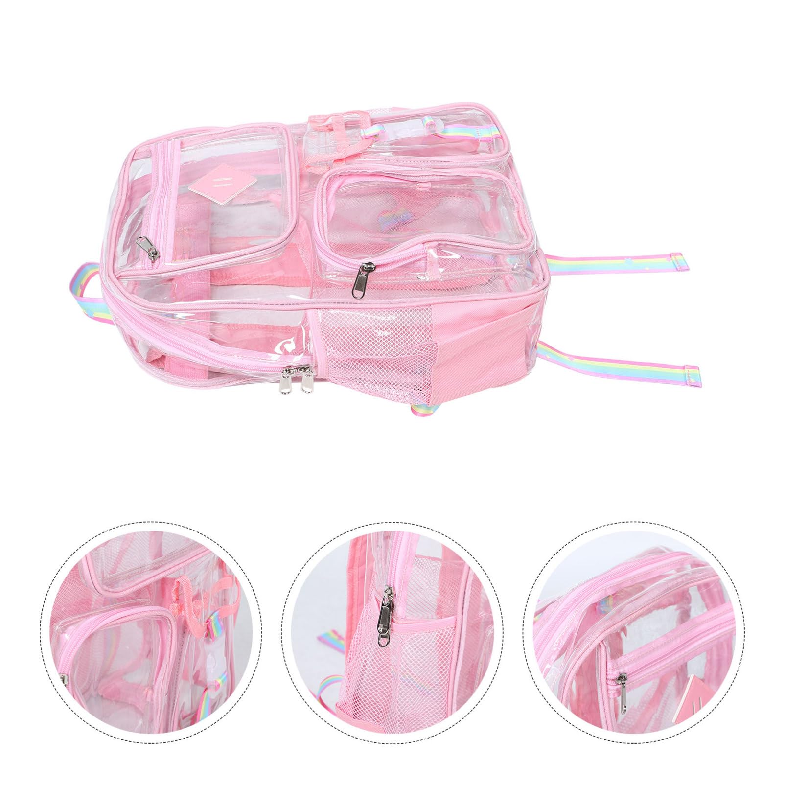 Hemobllo Zaino Trasparente in Pvc Leggero e Resistente con Design Visibile, Adatto per Eventi allo Stadio e Avventure All'aperto con Vestibilità Comoda e Stile Festival