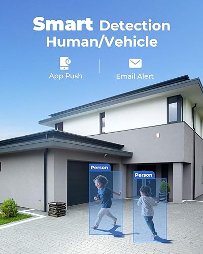 Miniatura 3 de Sistema de cámaras de seguridad REOLINK 4K, 4 piezas de cámaras de seguridad PoE H.265 con cable y detección de personas y vehículos, NVR de 8