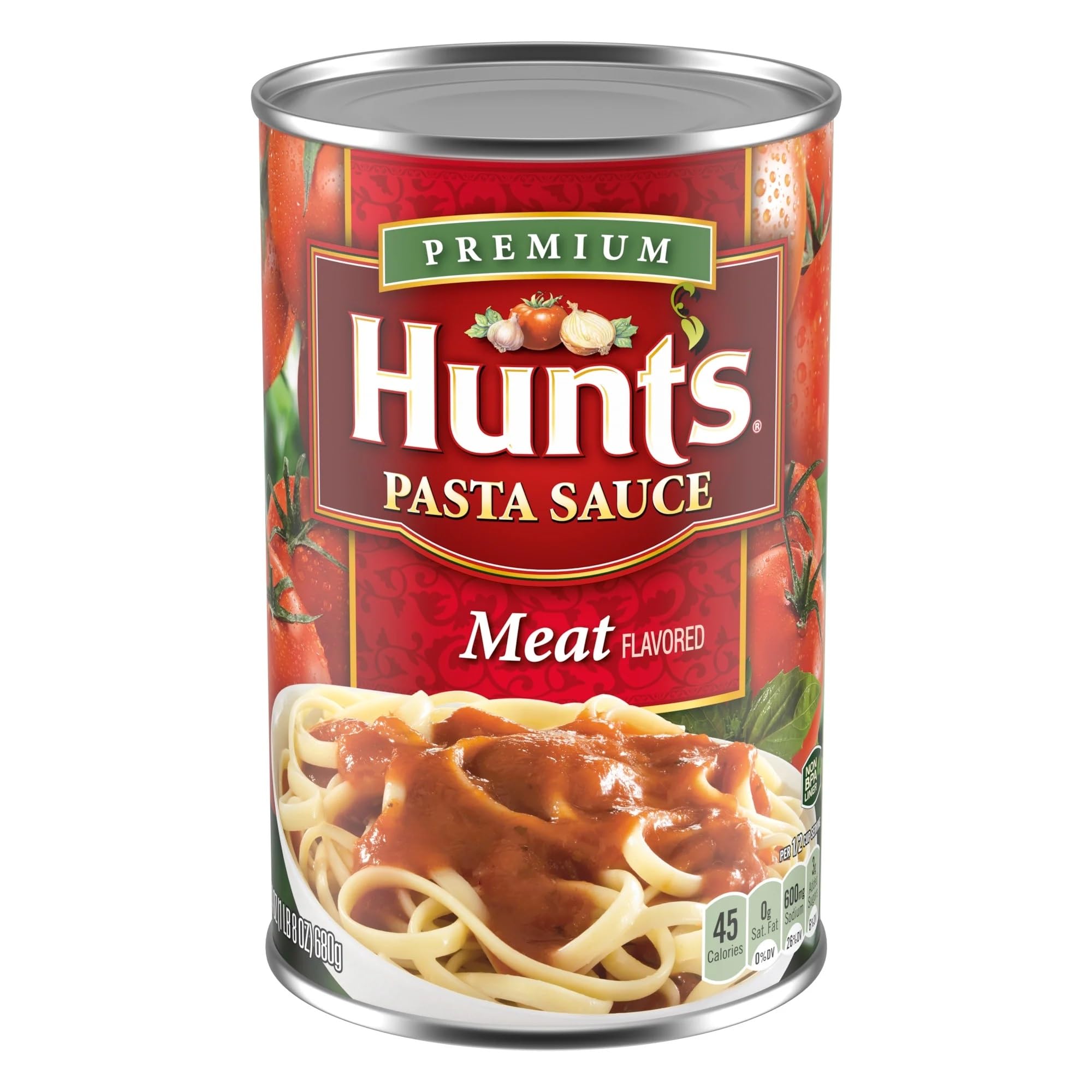 Meat Flavored Pasta Sauce, 100% Natural Tomato Sauce, Spaghetti Sauce, 24 oz Cans