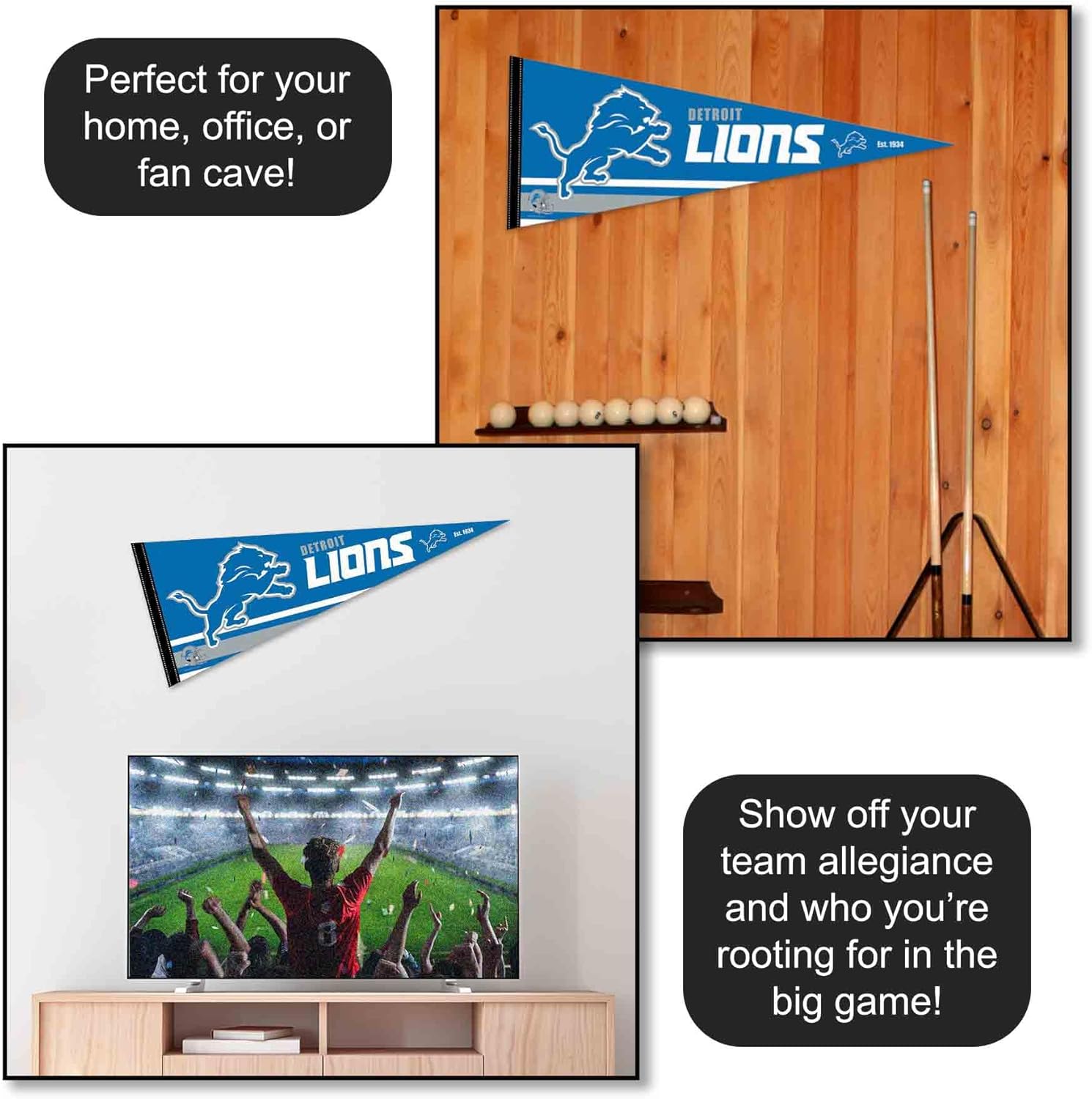Detroit Lions Pennant Banner Flag - Image 3