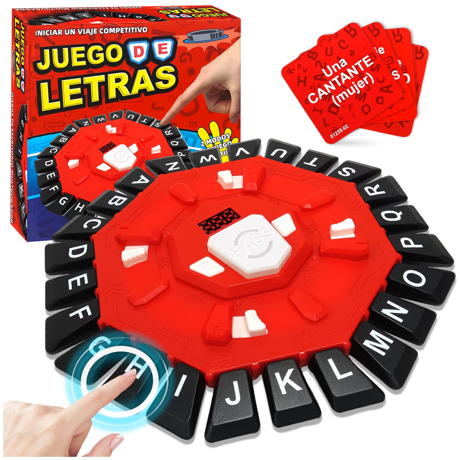 Jeu de mots familial en español avec 2 modes,220 catégories thématiques,Jeu alphabétique fou et intéressant adulte enfant,Jeu de pression à 24 lettres,Jeu de réflexion pour la famille et les fêtes