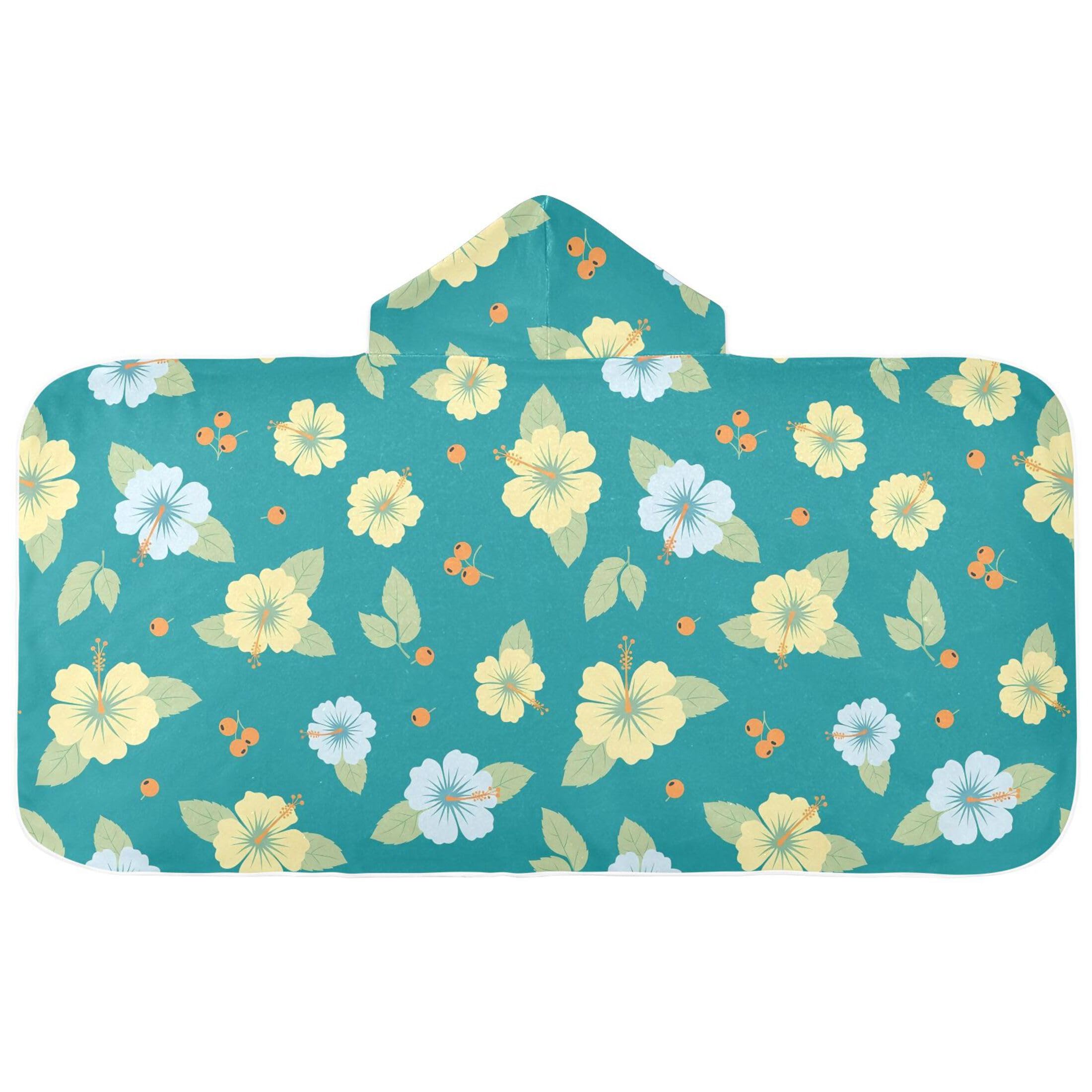 Fuauuyl Hibiscus Hooded Baby Bath Towel Soft & Breathable Towel for Newborns Infants Toddlers, Nursery Essential