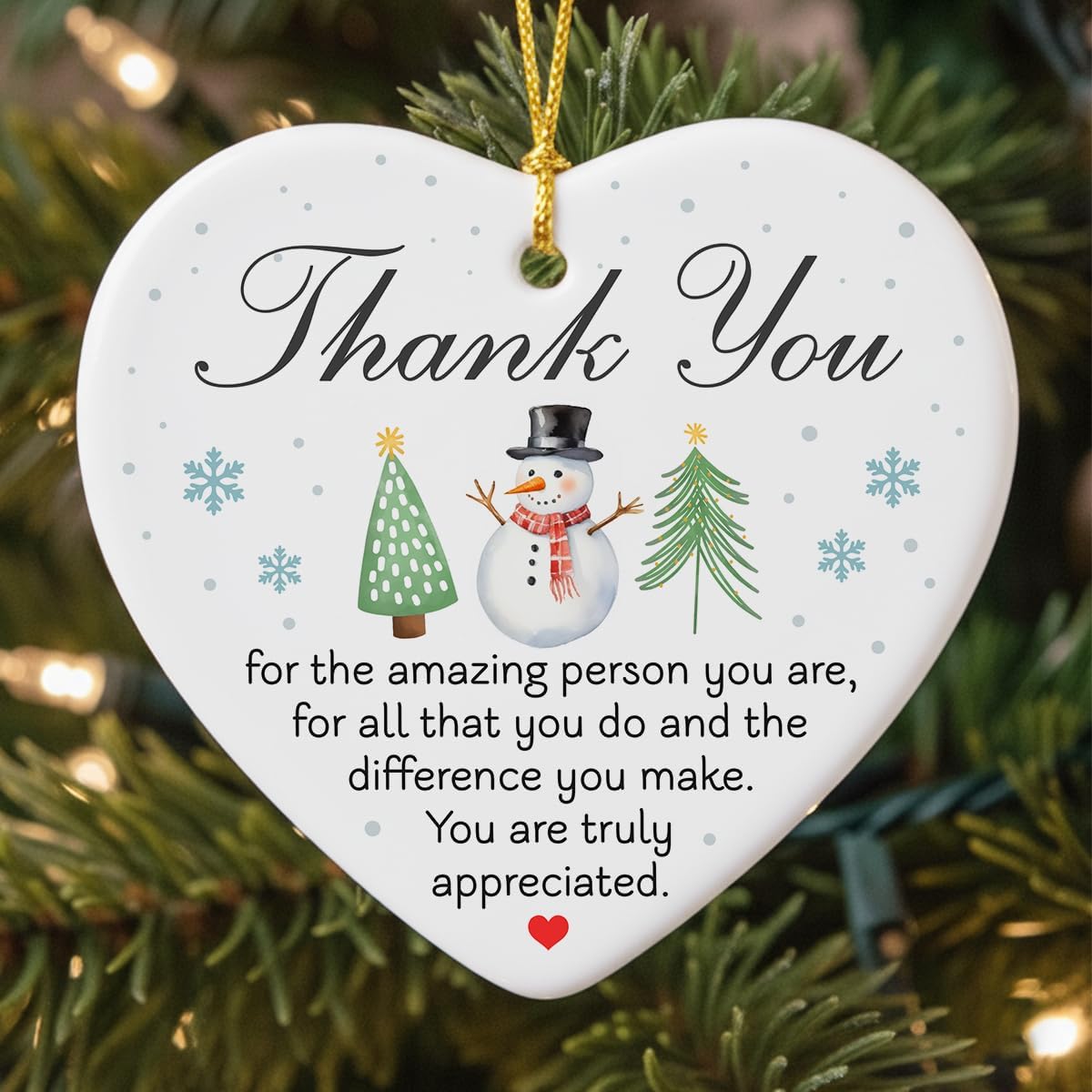 Thank You Christmas Ornaments 2025, Retirement Gifts for Women and Men, Ceramic Ornaments for Inspirational Christmas Decorations, Thank You Gifts for Friends, Nurses, Moms, Teachers - Image 2