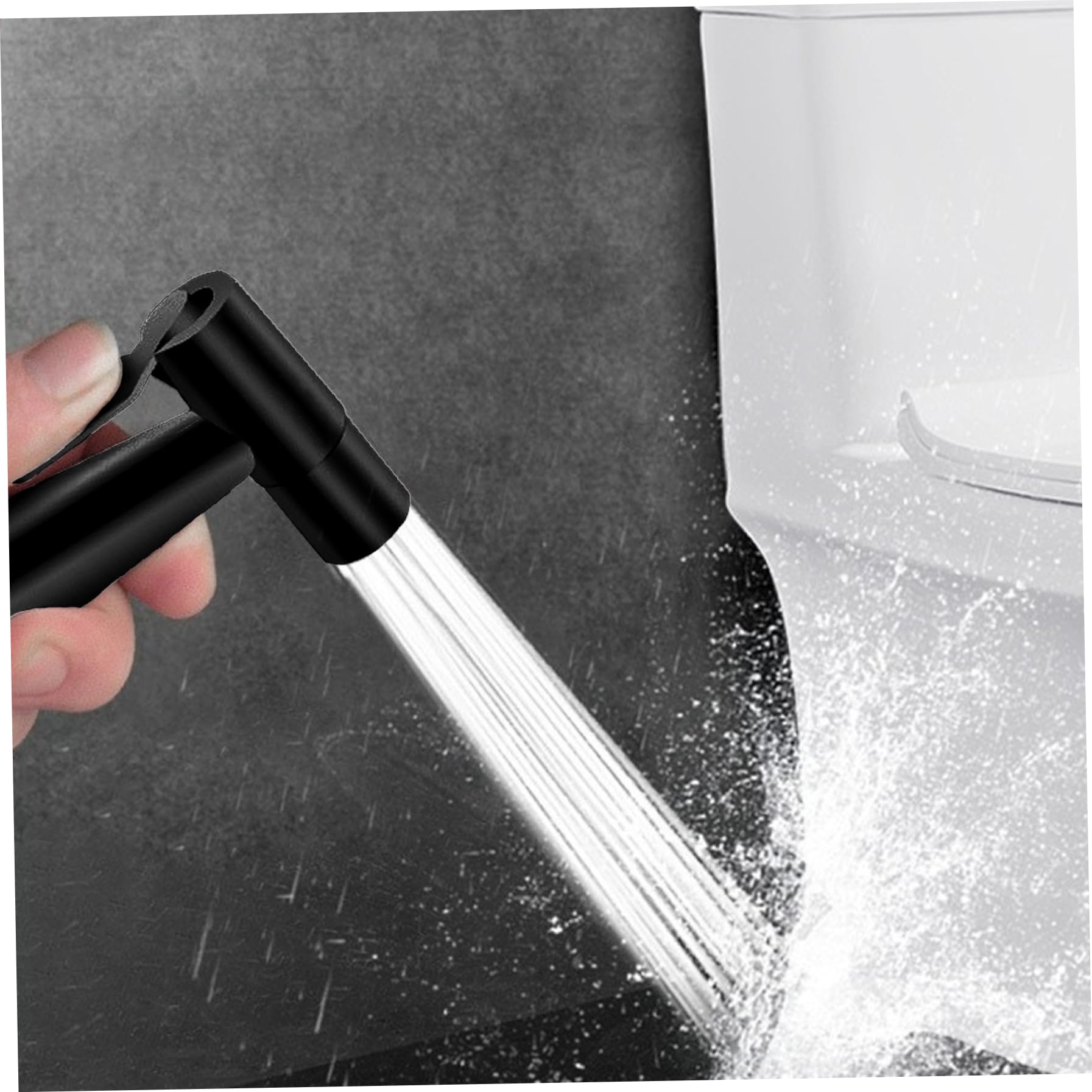 2Pcs Toilet Bidet Sprayer Detachable Stainless Steel Handheld Bidet Sprayer Bathroom Accessories for Kitchen and Toilet Cleaning Black — view 6