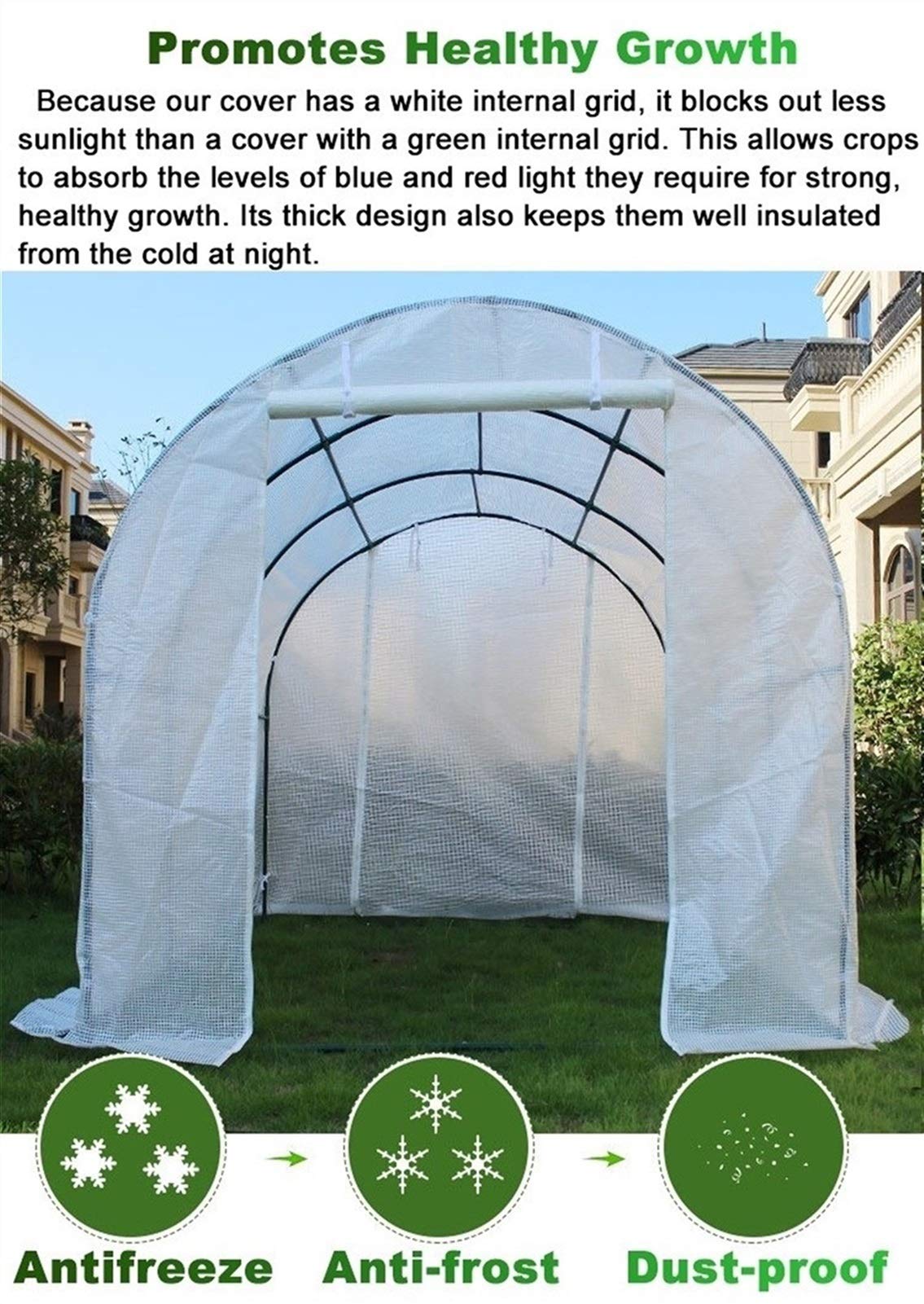 HWF Serra da Balcone Giardino Inverno Serra di Piante Poly Tunnel con Ripiani in Metallo, Growhouse All'aperto della Pianta del Pomodoro, 2m / 3m / 4m / 5m / 6m Lunga (Size : 300x200x200cm)