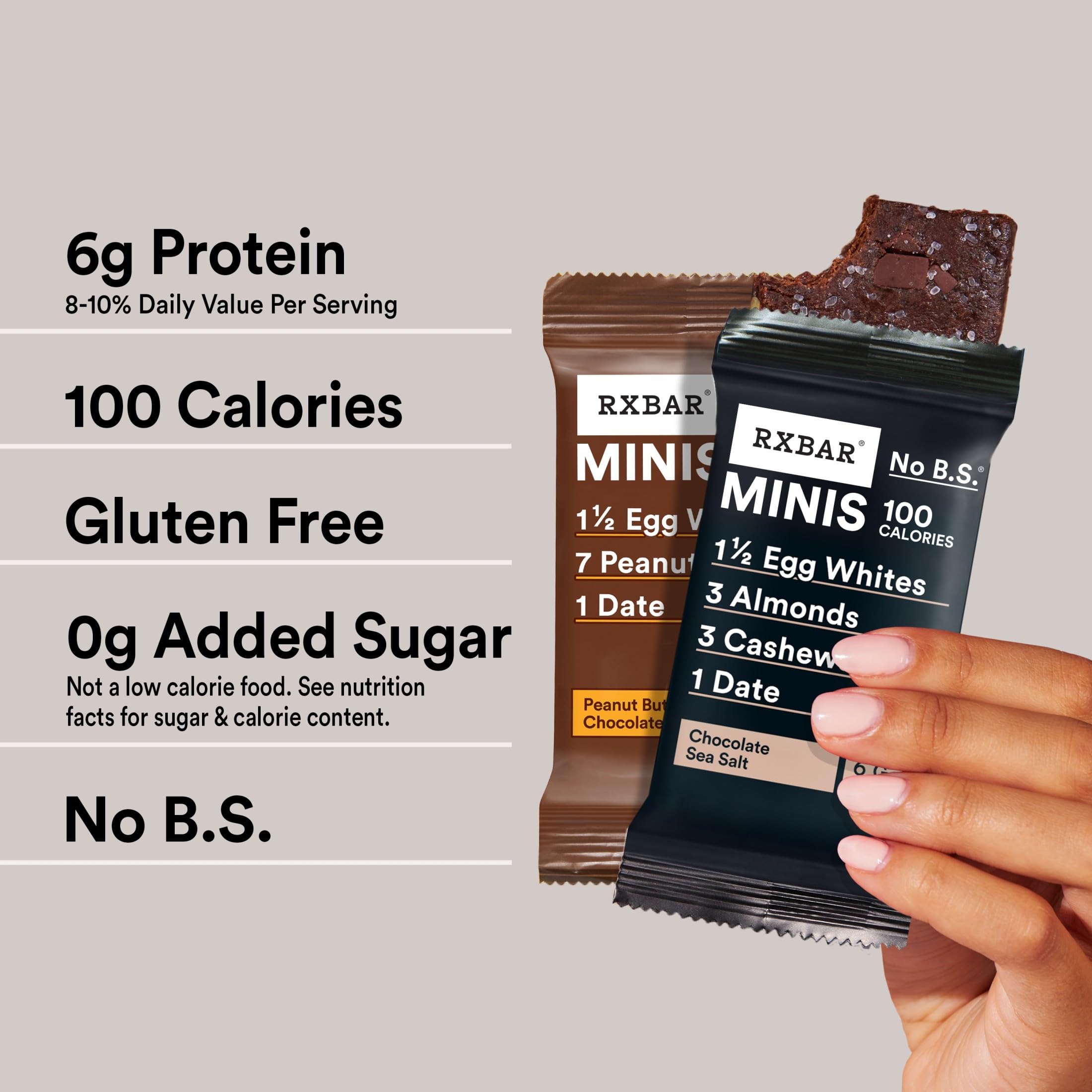 RXBAR Minis Barra de proteínas de 6 g de proteína sin gluten, paquete variado (4 cajas, 32 barras)