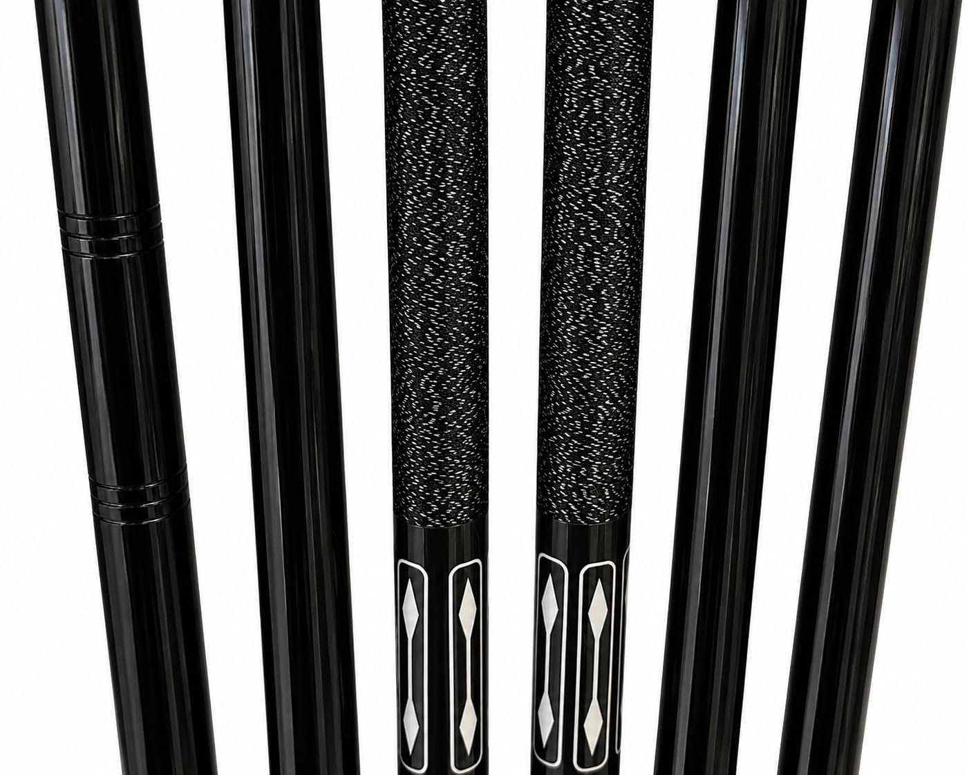 John West Billard Set mit Wandhalterung – 6 Queues & Queuehalter | 2 Profi Queue, 2 Standard Queue, 2 Kurzqueue, Pool Billard Zubehör Set