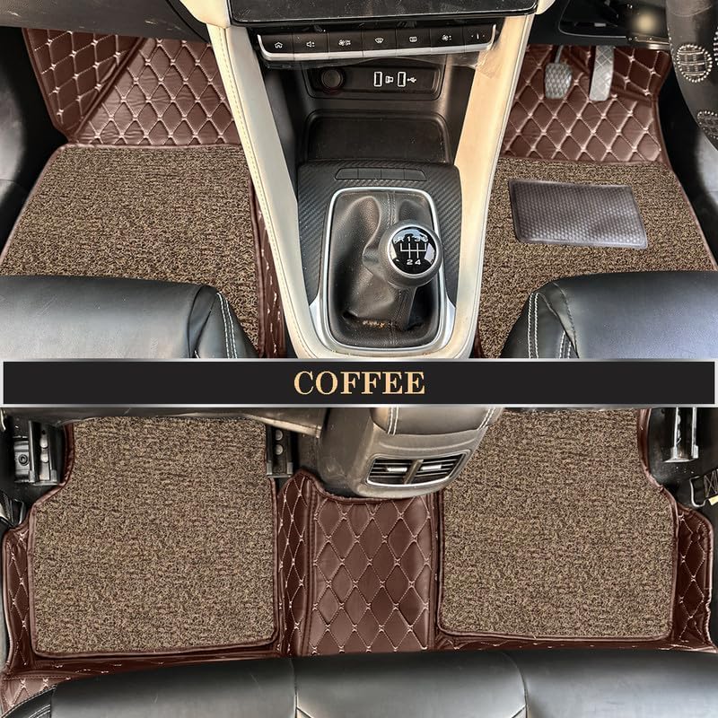 Image of SINEX Premium 7D car mat Full Set for BMW 7 Series (Model : 2016-2022) Luxury Leather Double Car Floor Mat Complete Set || 100% Waterproof and Washable Color :Coffee