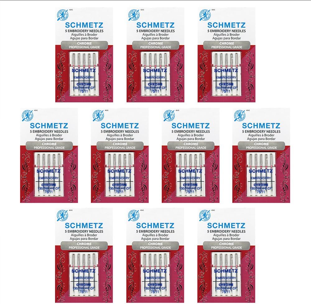 Aiguille A Laine Aiguilles à Broder Schmetz Dorées Titanium 75/11 - Lot De 5 Lot Aiguilles Qualité