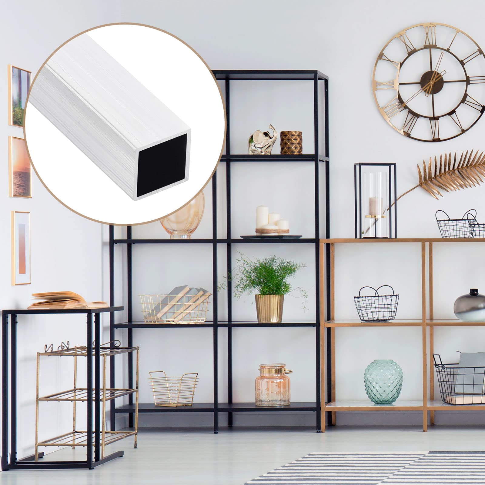 Tube Aluminium DTGN 25mmx25mmx1.5mmx200mm (Largeur X Mur Épaisseur X