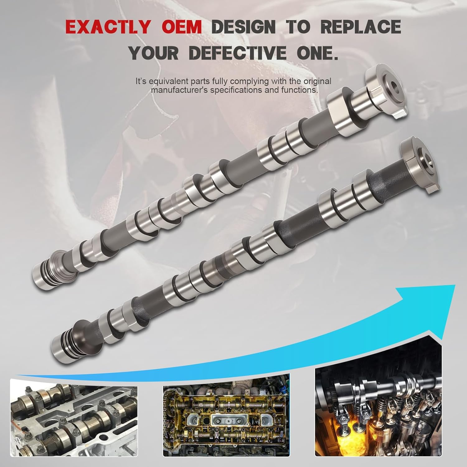 Engine Exhaust & Intake Camshaft Kit for Equinox Captiva Sport Impala Malibu Orlando Verano Regal LaCrosse Terrain 2011-2017 2.4L 12634207 12604896 2PCS