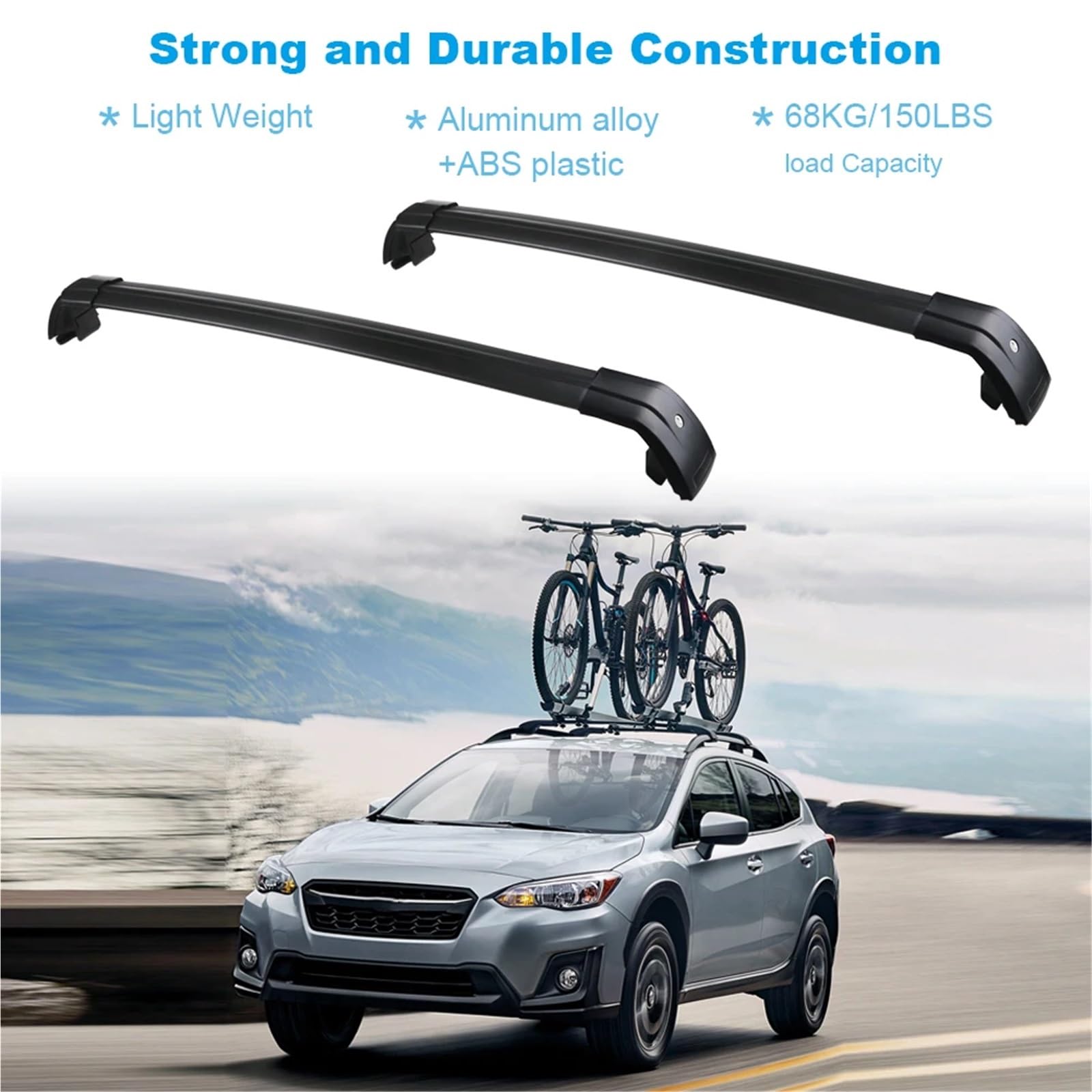 para Sorento 2015-2018 2 uds Barras Laterales aleación Aluminio rieles transversales portaequipajes para Cerradura antirrobo.